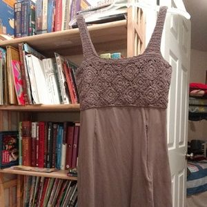 Athleta sleeveless dress with crochet top